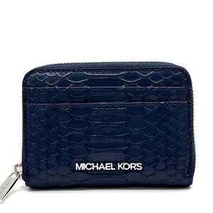 Michael Kors Medium ZA Card Case Wallet Navy Blue (NWT)